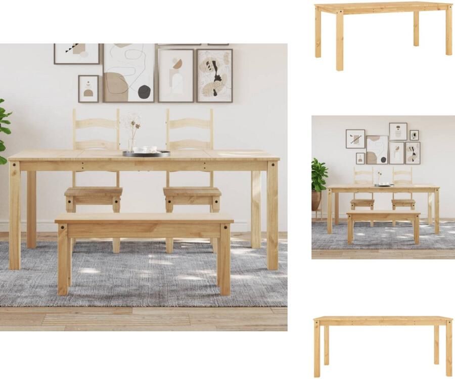 VidaXL Eettafel Eettafels Eetkamertafel Tafel Eettafel Panama 180x90x75 cm massief grenenhout
