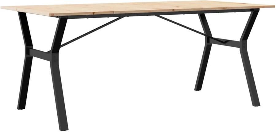 VidaXL Eettafel Y-frame 180x90x75 cm Grenenhout Gietijzer Eettafel Houten Eettafel Grenenhouten Eettafel Eetkamertafel Tuintafel Buitentafel Diningtable