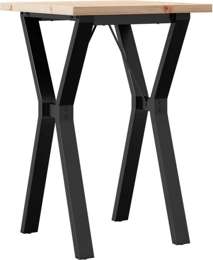 VidaXL Eettafel Eettafels Eetkamertafel Tafel Eettafel Y-frame 50x50x75 5 cm massief grenenhout en gietijzer