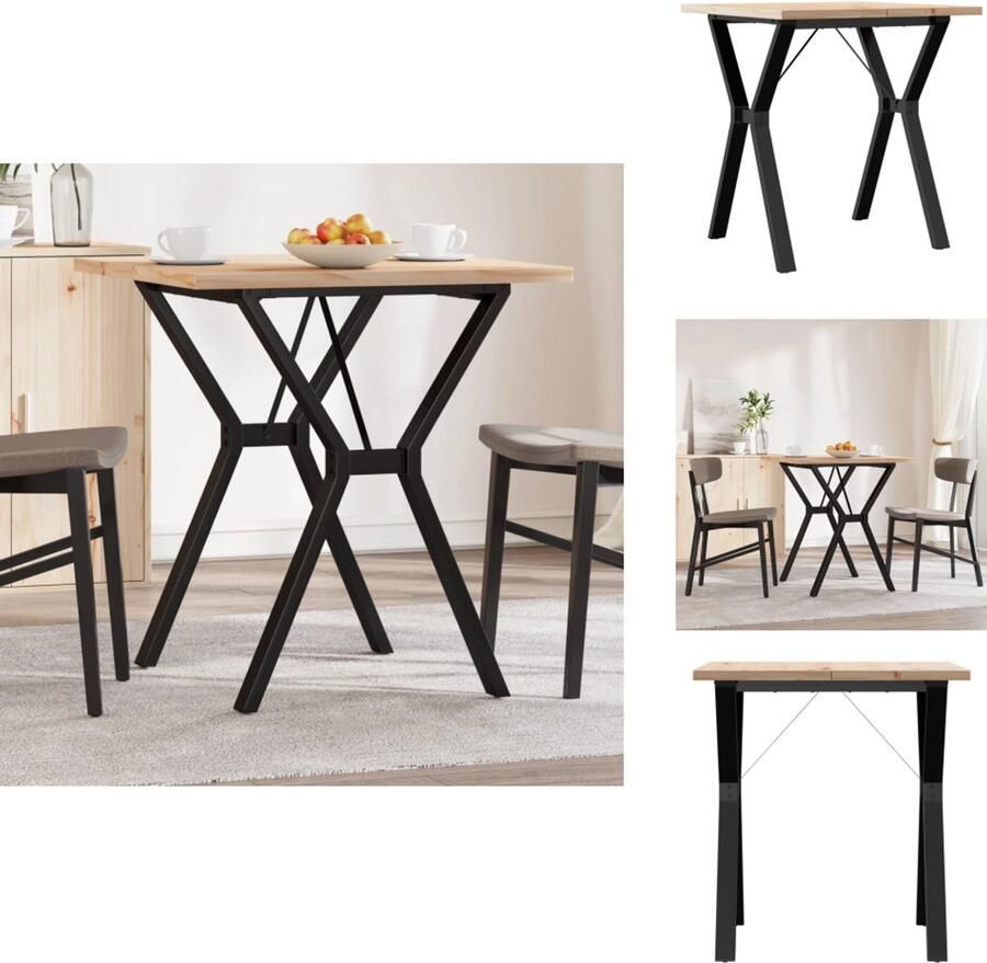 VidaXL Eettafel Eettafels Eetkamertafel Tafel Eettafel Y-frame 70x70x75 5 cm massief grenenhout en gietijzer