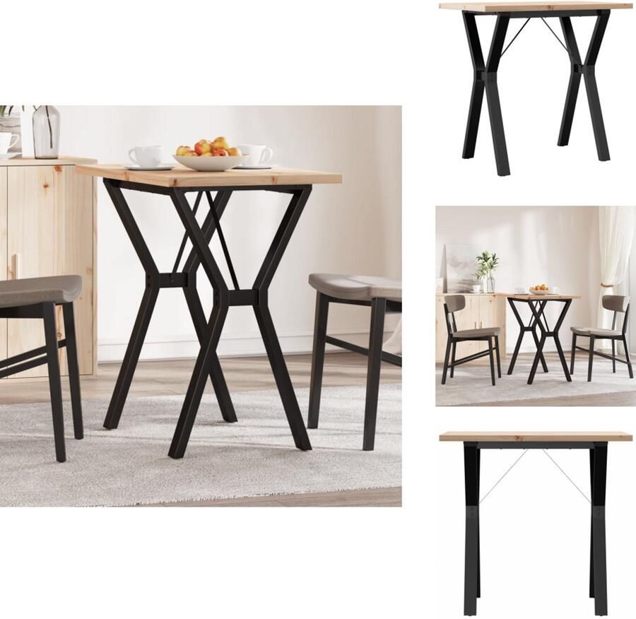 VidaXL Eettafel Eettafels Eetkamertafel Tafel Eettafel Y-frame 80x50x75 5 cm massief grenenhout en gietijzer