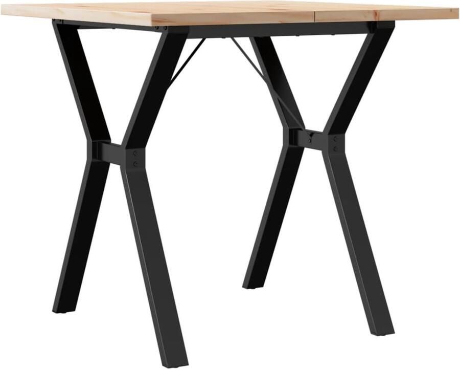 VidaXL Eettafel Eettafels Eetkamertafel Tafel Eettafel Y-frame 80x80x75 5 cm massief grenenhout en gietijzer