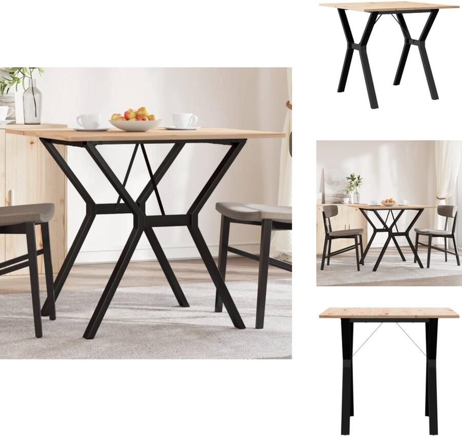 VidaXL Eettafel Eettafels Eetkamertafel Tafel Eettafel Y-frame 90x90x75 cm massief grenenhout en gietijzer