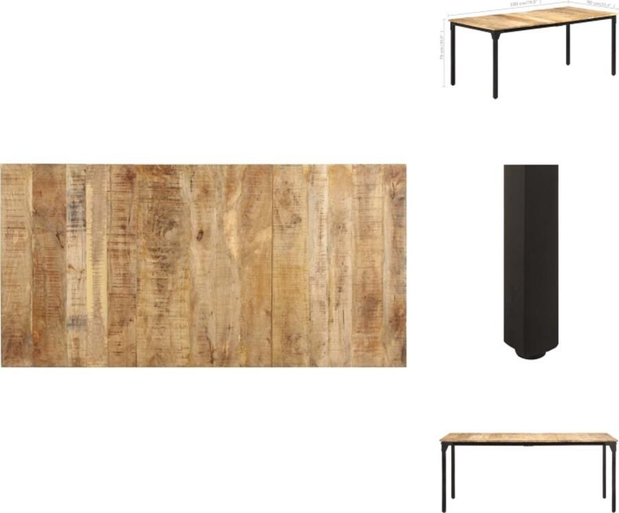 VidaXL Eettafel Eettafels Houten Eettafel Houten Eettafels Eettafel 180x90x76 cm ruw mangohout