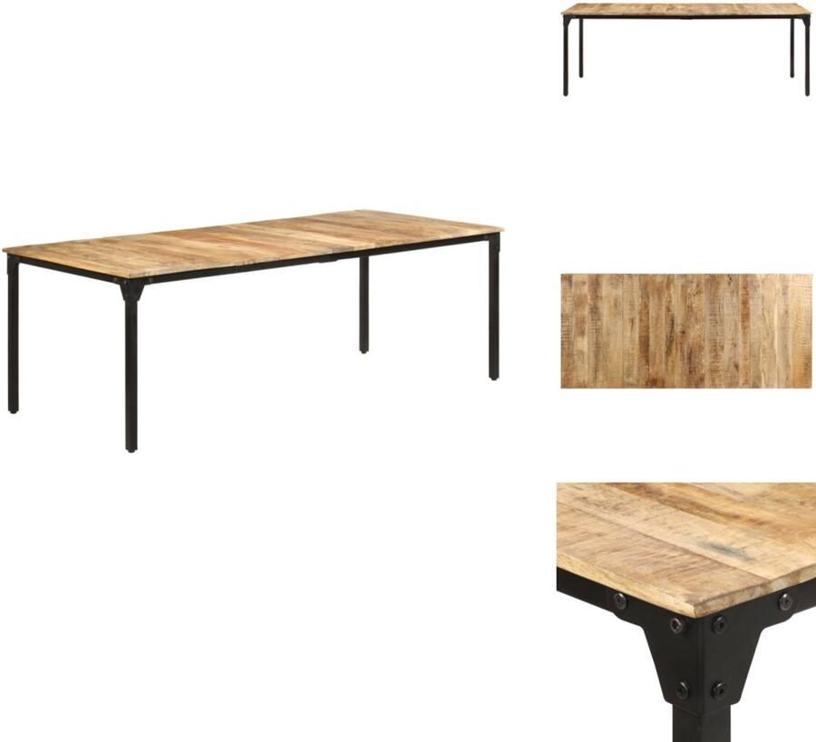 VidaXL Eettafel Eettafels Houten Eettafel Houten Eettafels Eettafel 220x100x76 cm ruw mangohout