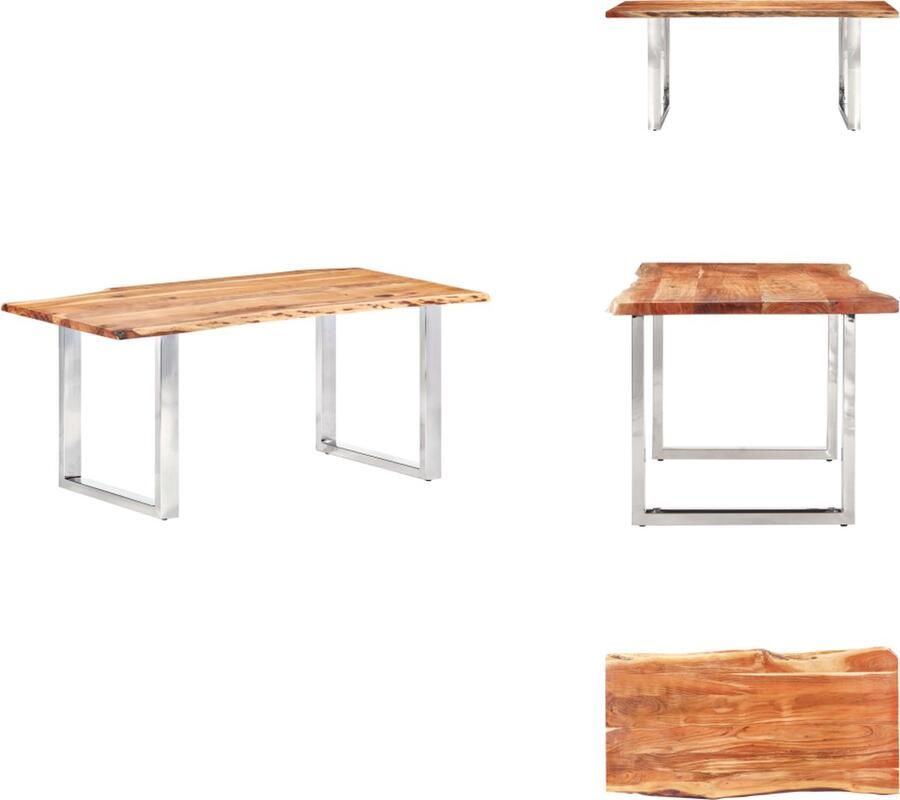 VidaXL Eettafel Eettafels Tafel Tafels Eetkamertafel met natuurlijke randen 3 8 cm 200 cm acaciahout