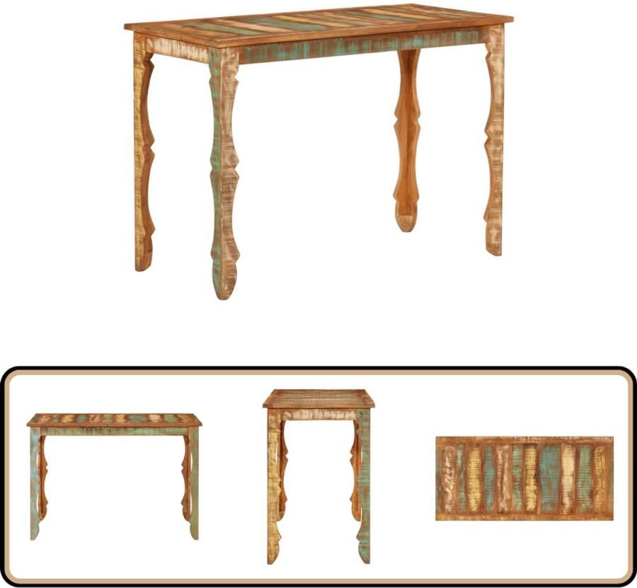 VidaXL Eettafel Gerecycled Hout 110x52x76 cm Eettafel Houten Eettafel Minimalistisch Design Recycled Wood Furniture Vintage Dining Table