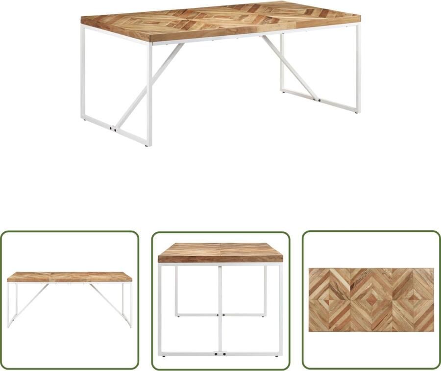 The Living Store Eettafel IndustriÃle Hout 180 x 90 x 76 cm Handgemaakt Industriële Eettafel Industrie Style Houten Eettafel Acacia Eettafel Mangohouten Eettafel