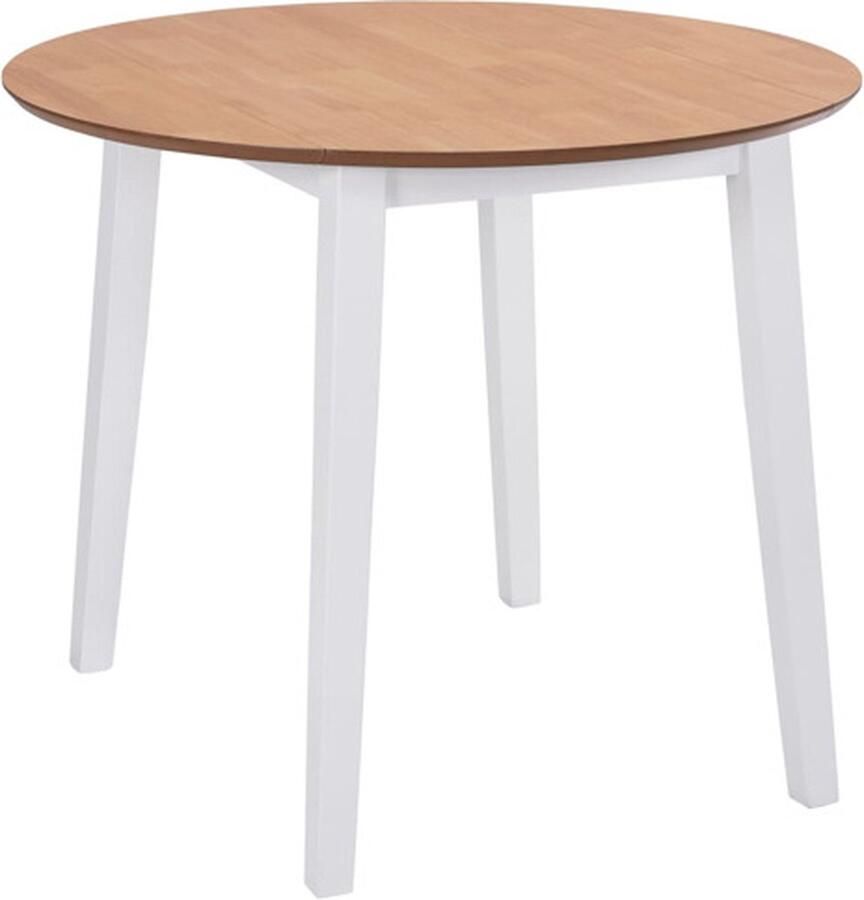 VidaXL -Eettafel-inklapbaar-rond-MDF-wit