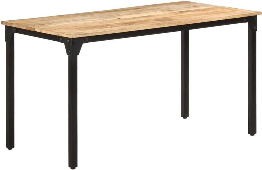 VidaXL Eettafel Mangohout 140x70x76 cm Houten Eettafel Eethoek Salontafel Industrieel Design Mangohout Bruine Eettafel Vintage Meubels Kamermeubilair Diningtable Wooden Furniture Living Room Furniture