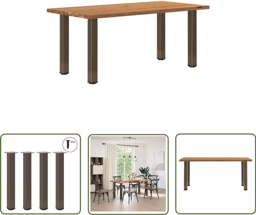 VidaXL Eettafel Massief Eiken Eetkamertafel Eettafel rechthoekig 180x90x74 cm massief eikenhout lichtbruin Rechte Eettafel Eikenhouten Tafel Salontafel