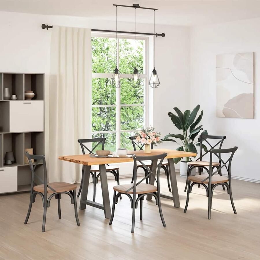 VidaXL Eettafel Massief Eikenhout 180x80 cm Eettafel Eetkamerstoel Salontafel Houten Tafel Massief Eikenhout