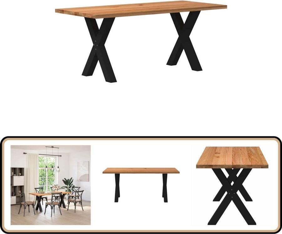 VidaXL Eettafel Massief Eikenhout 180x80x74 cm Eettafel Eettafels Eetkamertafel Keukentafel