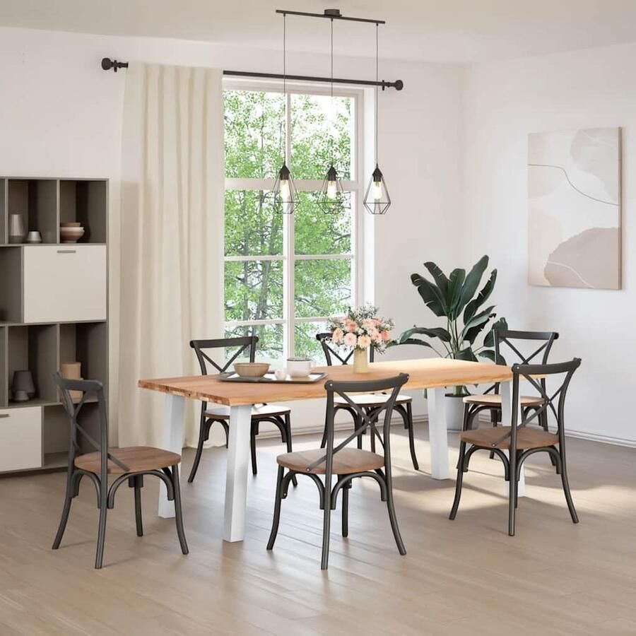 VidaXL Eettafel Massief Eikenhout 220x100x74 cm Eettafel Houten Tafel Eikentafel Salontafel Diningtable