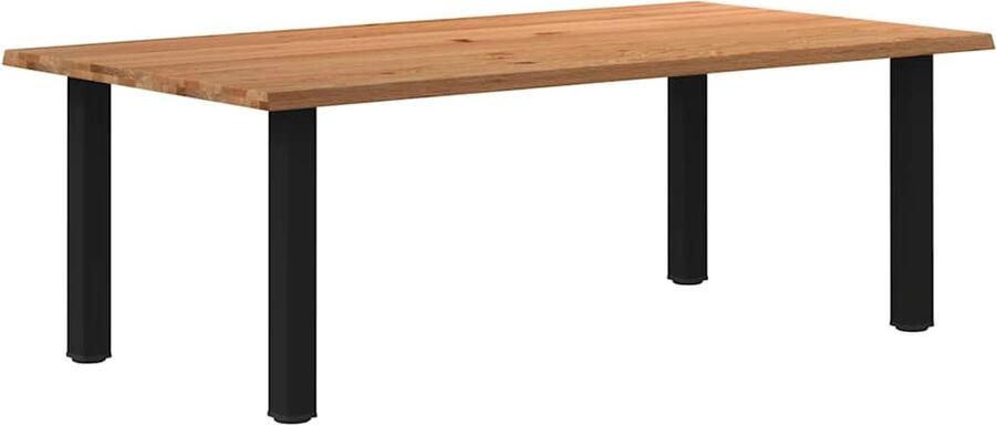 VidaXL Eettafel Massief Eikenhout 220x120x74 cm Lichtbruin Eettafel Eettafels Eetkamertafel Keukentafel