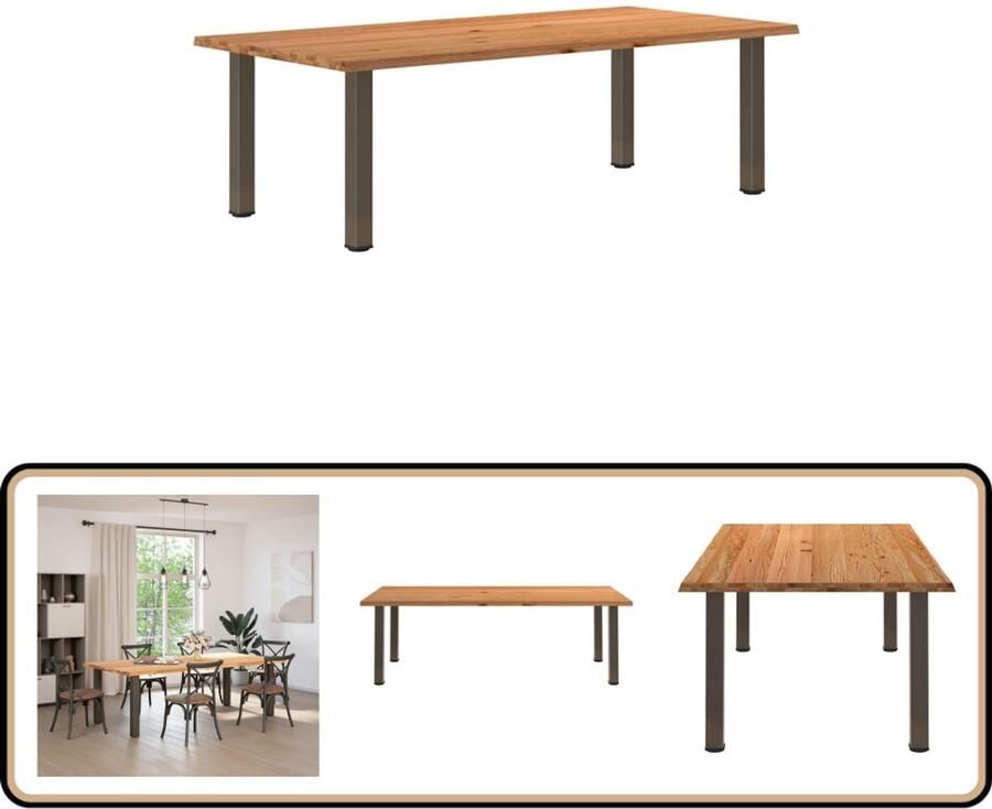 VidaXL Eettafel Massief Eikenhout 240x120cm Eettafel Eettafels Eetkamertafel Keukentafel