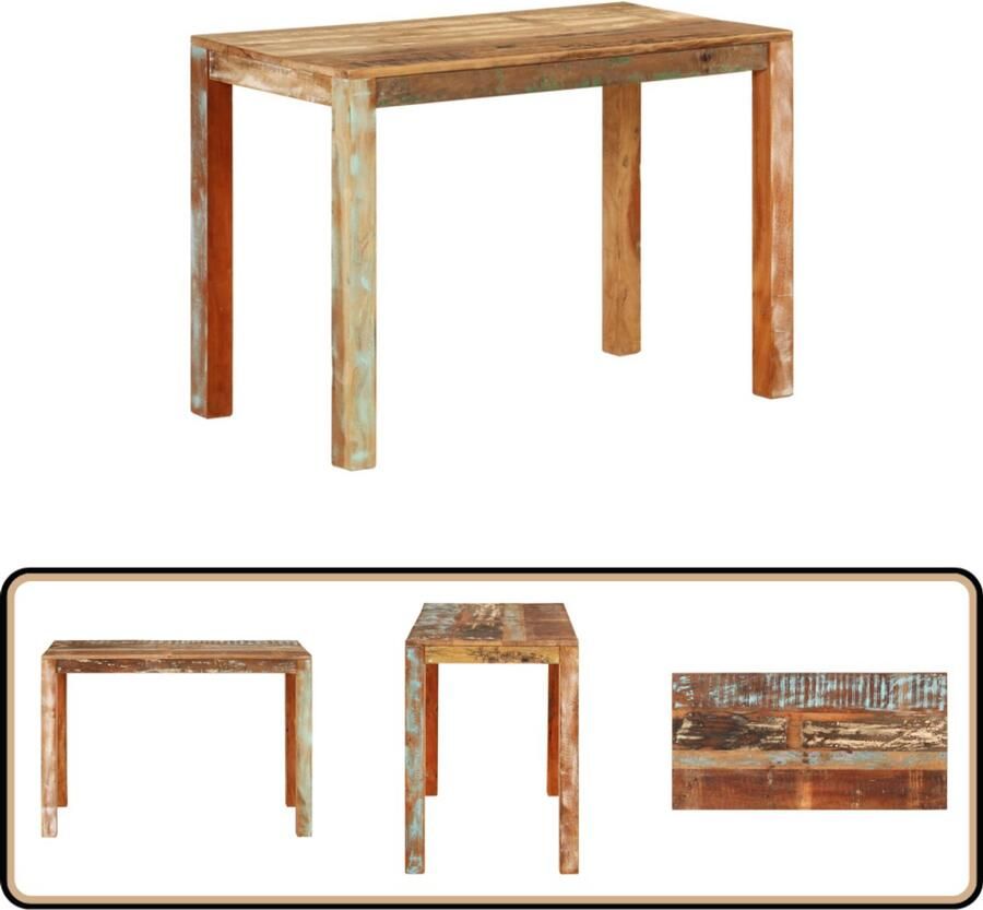 VidaXL Eettafel Massief Gerecycled Hout 110x55x76 cm Houten Eettafel Recycelde Eettafel Vintage Eettafel Landelijke Eettafel Industriële Eettafel Multifunctionele Eettafel Salontafel