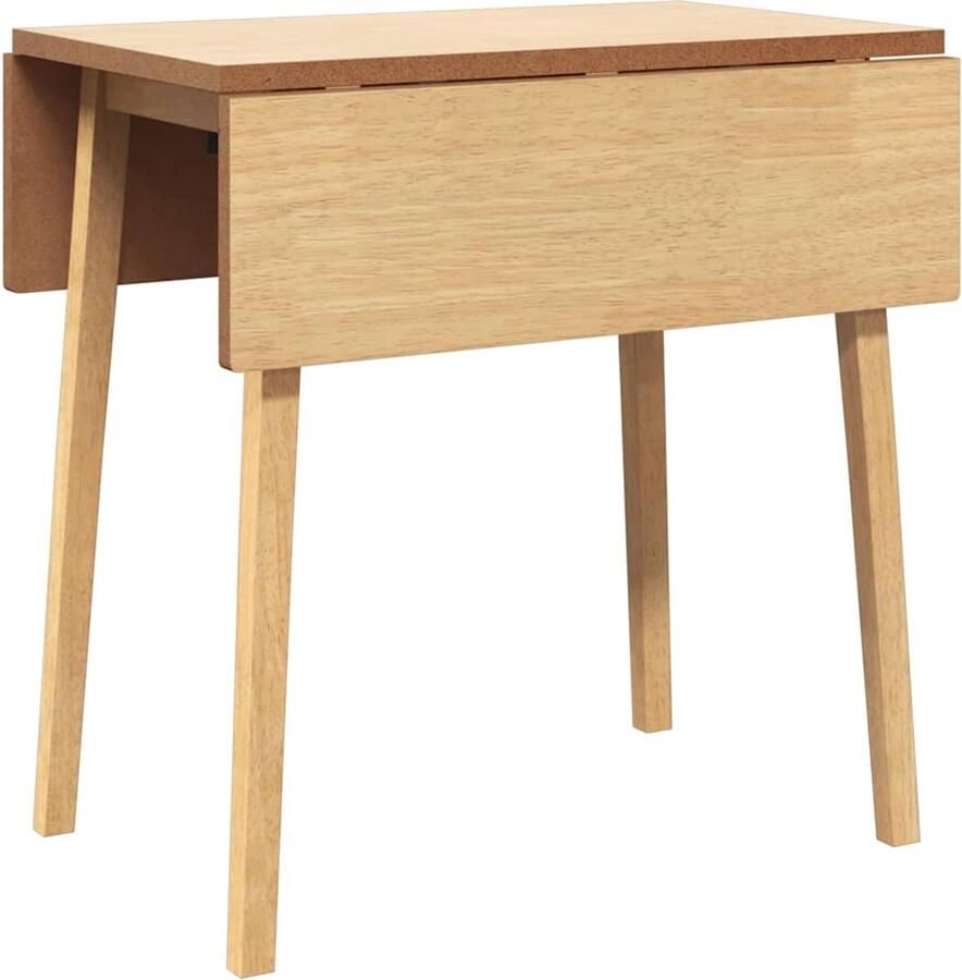 VidaXL Eettafel Massief Rubberhout Naturel Eetkamertafel Houten Tafel Salontafel Multifunctionele Tafel Klaptafel Compact Tafel Natuurhouten Tafel Rubberhouten Tafel Modern Meubilair Kleine Tafel Ruime Tafel