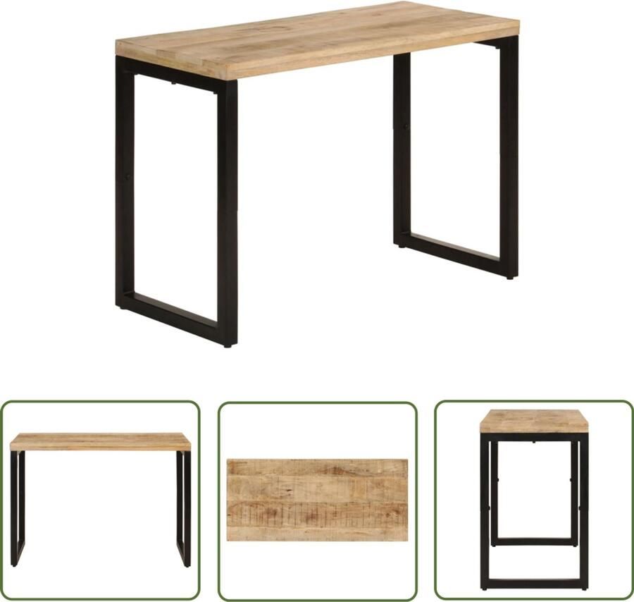 VidaXL Eettafel Massief Mangohout 110x50x76 cm Eetkamertafel Mangohouten Tafel Eettafel Bruin Salontafel Industrieel Design Keukenmeubilair