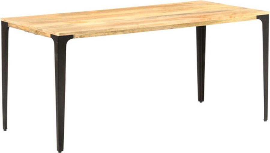 VidaXL Eettafel Massief Mangohout 160x80x76 cm Eetkamertafel Houten Tafel Mangohouten Tafel Design Tafel Industriële Tafel Moderne Tafel Salontafel Dining Table Eethoek Meubels