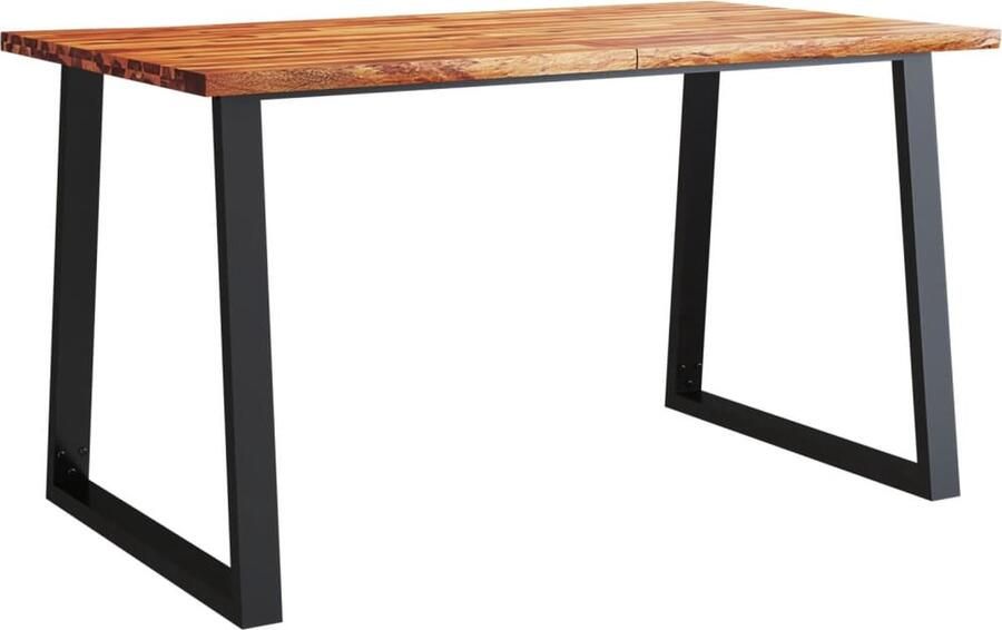 VidaXL Eettafel met natuurlijke rand 140x80x75 cm massief acaciahout - Foto 3