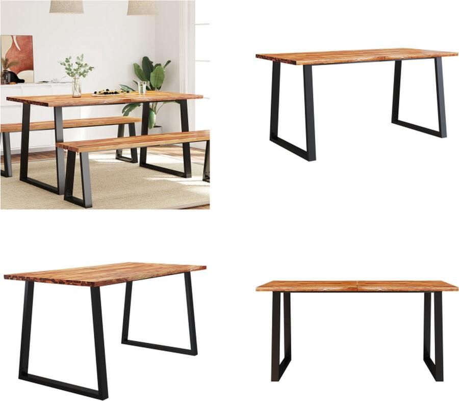VidaXL -Eettafel-met-natuurlijke-rand-160x80x75-cm-massief-acaciahout Eettafel Eettafels Eetkamertafel Tafel