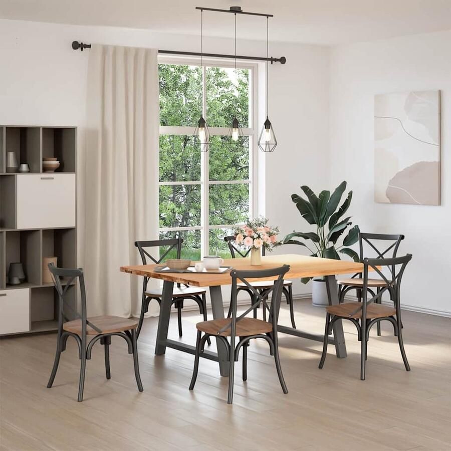 VidaXL Eettafel 180x120 cm Massief Eikenhout Eettafel Eettafels Eetkamertafel Keukentafel