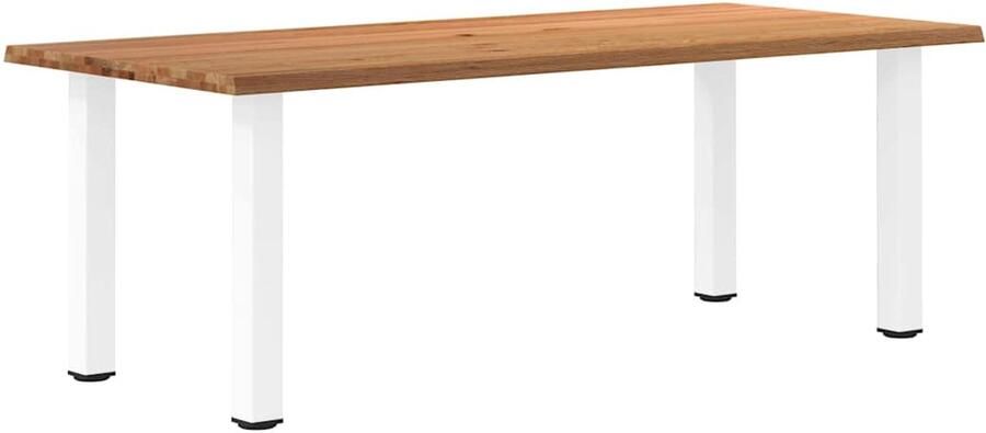 VidaXL Eettafel met natuurlijke rand 220x100x74 cm massief eikenhout