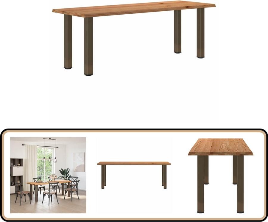 VidaXL Eettafel Massief Eikenhout 220x80x74 cm Eettafel Houten Eettafel Eikentafel Salontafel Diningtable Keukenmeubilair Massief Eikenhout Landelijke Eettafel Vintage Eettafel