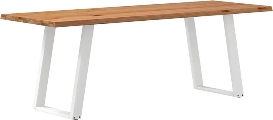VidaXL Eettafel met natuurlijke rand 220x80x74 cm massief eikenhout - Foto 2