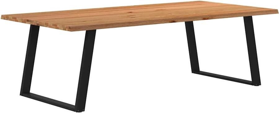 VidaXL Eettafel met natuurlijke rand 240x120x74 cm massief eikenhout