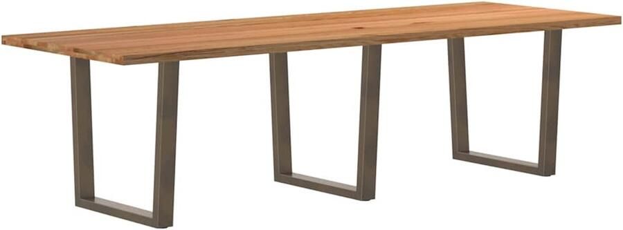 VidaXL Eettafel met natuurlijke rand 280x100x74 cm massief eikenhout