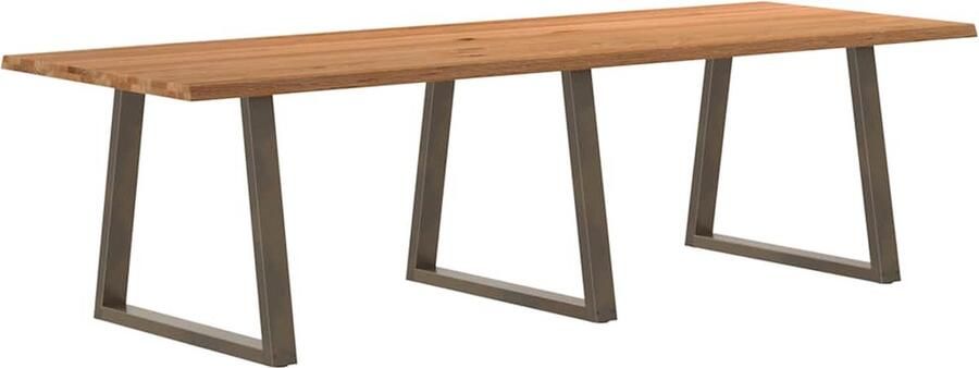 VidaXL Eettafel met natuurlijke rand 280x100x74 cm massief eikenhout