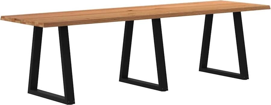 VidaXL Eettafel met natuurlijke rand 280x80x74 cm massief eikenhout