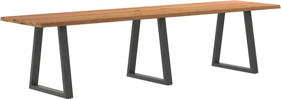 VidaXL Eettafel met natuurlijke rand 320x80x74 cm massief eikenhout