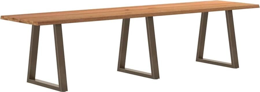 VidaXL Eettafel met natuurlijke rand 320x80x74 cm massief eikenhout