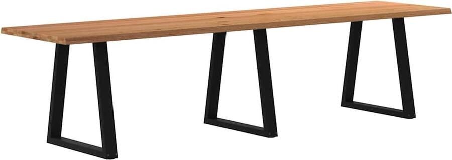 VidaXL Eettafel met natuurlijke rand 320x80x74 cm massief eikenhout