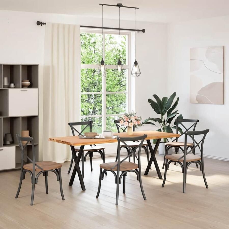 VidaXL Eettafel Massief Eikenhout 200x80 cm Eetkamertafel Eikenhouten Tafel Grote Eettafel Rechte Eettafel Landelijke Eettafel Industriële Eettafel Salontafel Diningtable