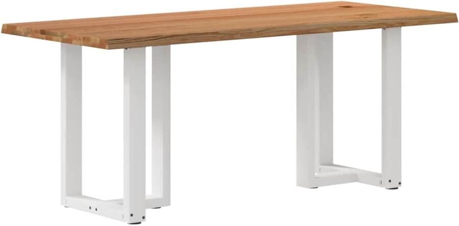 VidaXL Eettafel Massief Eikenhout Natuurlijke Rand Eettafel Eettafels Eetkamertafel Keukentafel - Foto 2