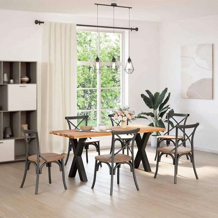 VidaXL Eettafel Massief Eikenhout 180x80 cm Eettafel Eettafels Eetkamertafel Keukentafel