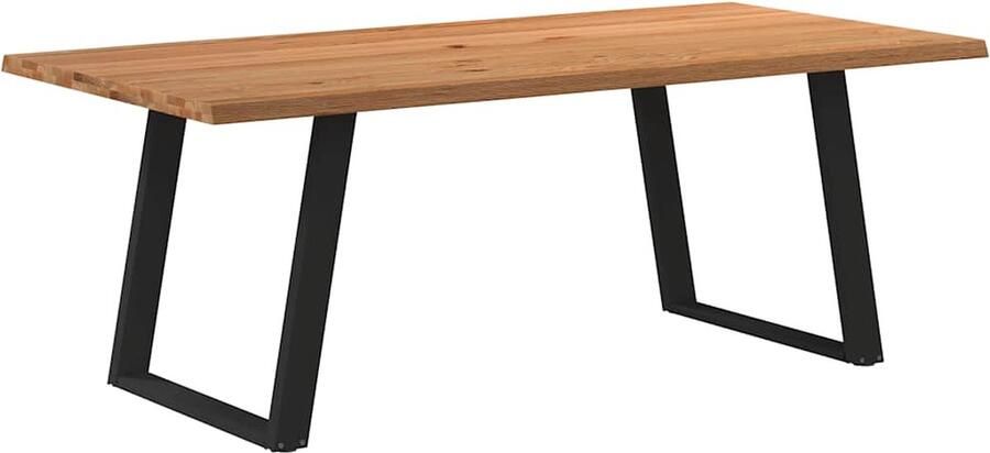 VidaXL Eettafel met natuurlijke rand massief eikenhout rechthoekig - Foto 2