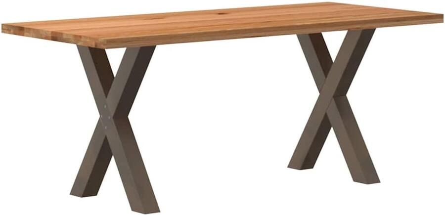 VidaXL Eettafel rechthoekig 180x80x74 cm massief eikenhout lichtbruin