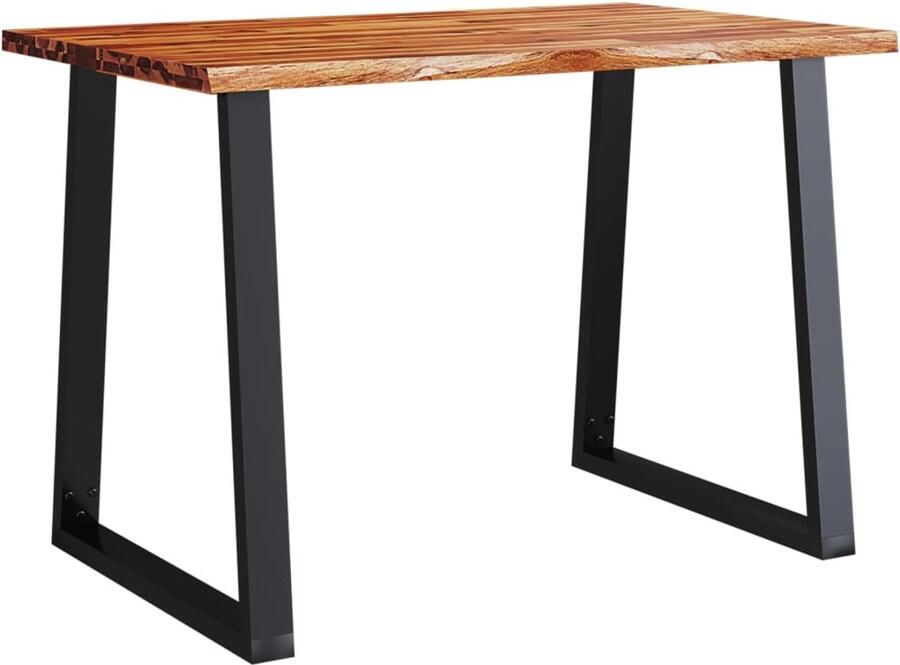 VidaXL Houten Tafel Eetkamertafel Eettafel met natuurlijke rand 110x70x75 cm massief acaciahout Acacia Tafel Salontafel Design Tafel