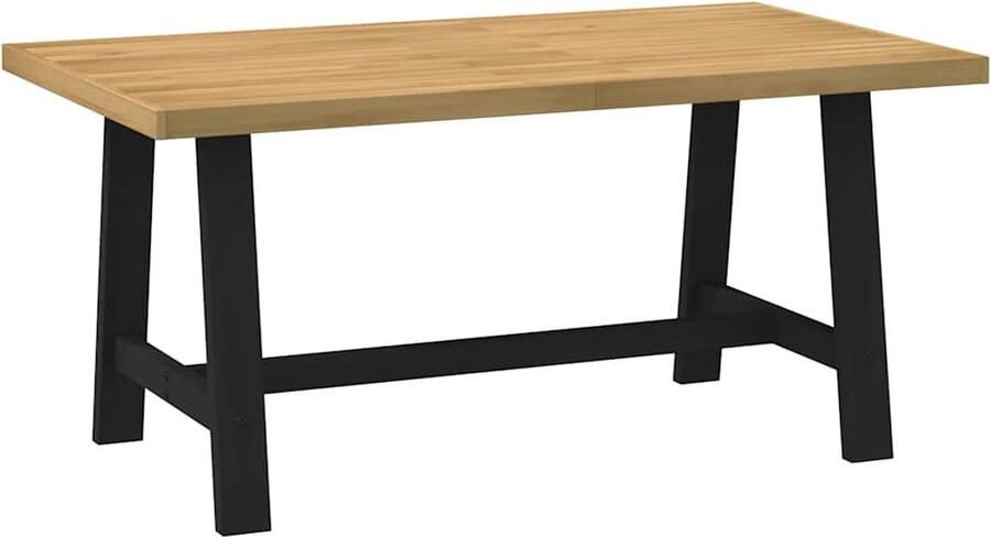 VidaXL Eettafel NOAIN A-vormige poten 160x90x75 cm massief hout - Foto 2
