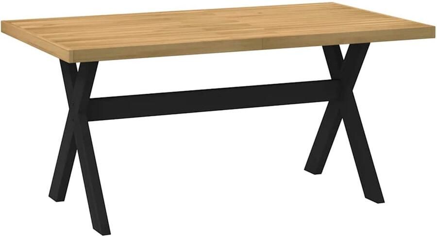 VidaXL Eettafel NOAIN X-vorm 160x90x75 cm Hout Eettafel Eettafels Eetkamertafel Keukentafel