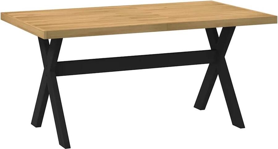 VidaXL Eettafel NOAIN X-vormige poten 160x90x75 cm massief hout