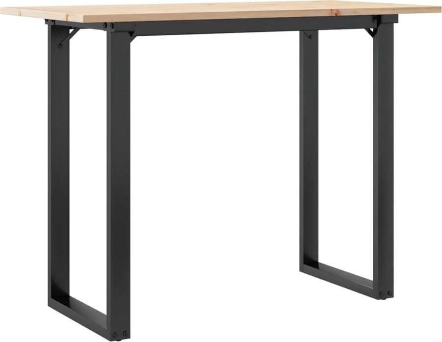 VidaXL Eettafel O-frame 100x50x75 cm massief grenenhout en gietijzer
