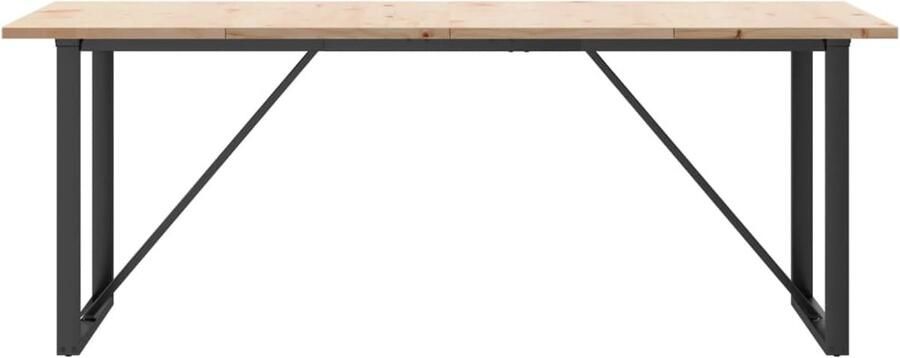 VidaXL Eettafel O-frame 200x100x75 5 cm grenenhout en gietijzer