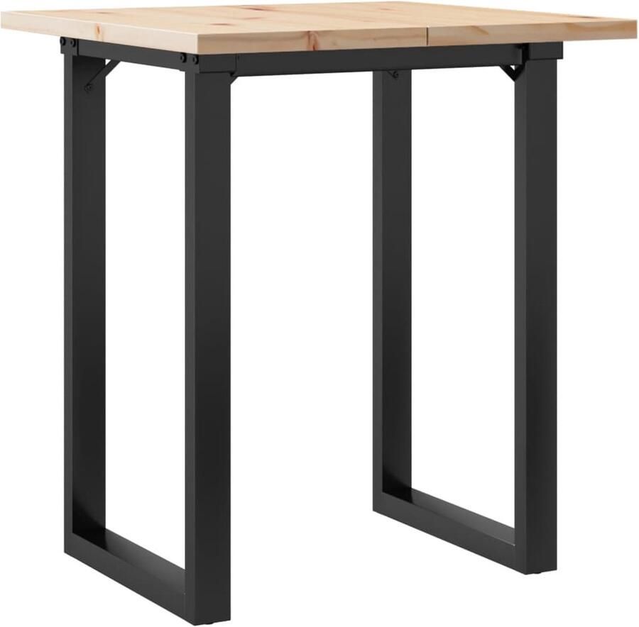 VidaXL Eettafel O-frame 60x60x75 5 cm massief grenenhout en gietijzer