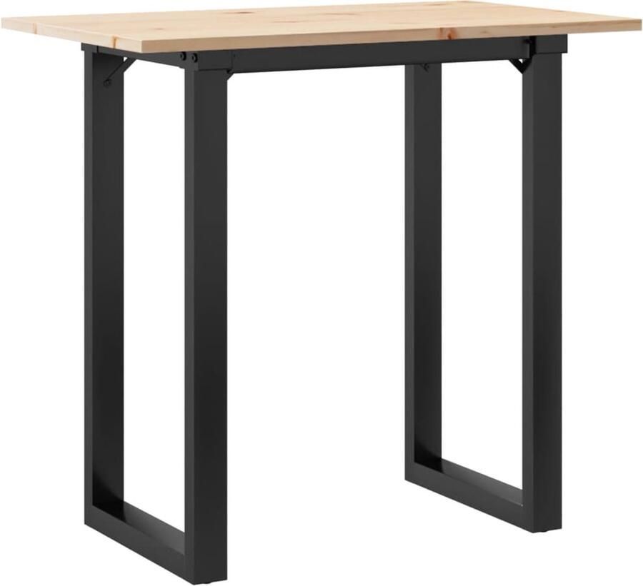 VidaXL Eettafel O-frame 80x50x75 5 cm massief grenenhout en gietijzer